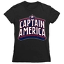 Kép 3/6 - Fekete Amerika Kapitány női rövid ujjú póló - Retro Logo