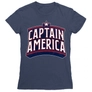 Kép 5/6 - Sötétkék Amerika Kapitány női rövid ujjú póló - Retro Logo