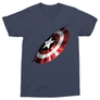 Kép 6/9 - Sötétkék Amerika Kapitány férfi rövid ujjú póló - Shield Demage