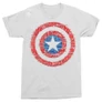 Fehér Marvel Amerika Kapitány férfi rövid ujjú póló - Text Shield