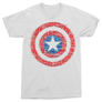 Kép 3/5 - Fehér Marvel Amerika Kapitány férfi rövid ujjú póló - Text Shield