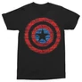 Fekete Marvel Amerika Kapitány férfi rövid ujjú póló - Text Shield