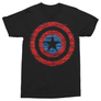 Kép 4/5 - Fekete Marvel Amerika Kapitány férfi rövid ujjú póló - Text Shield