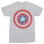 Sprotszürke Marvel Amerika Kapitány férfi rövid ujjú póló - Text Shield
