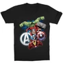 Fekete Bosszúállók gyerek rövid ujjú póló - Avengers Team 