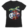 Fekete Bosszúállók női rövid ujjú póló - Avengers Team 