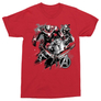 Kép 8/12 - Piros Bosszúállók férfi rövid ujjú póló - Avengers Team Grunge