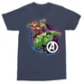Sötétkék Bosszúállók férfi rövid ujjú póló - Avengers Team Neon