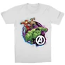 Fehér Bosszúállók gyerek rövid ujjú póló - Avengers Team Neon