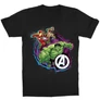 Fekete Bosszúállók gyerek rövid ujjú póló - Avengers Team Neon