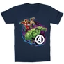 Sötétkék Bosszúállók gyerek rövid ujjú póló - Avengers Team Neon