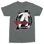 Sötétszürke Marvel Bosszúállók férfi rövid ujjú póló - Avengers Grunge Logo