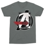 Kép 6/7 - Sötétszürke Marvel Bosszúállók férfi rövid ujjú póló - Avengers Grunge Logo
