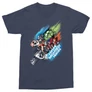 Sötétkék Marvel Bosszúállók férfi rövid ujjú póló - Earth's Mightiest Heroes