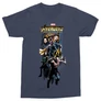 Sötétkék Bosszúállók férfi rövid ujjú póló - Infinity War Stripe