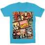 Atollkék Marvel gyerek rövid ujjú póló - Marvel Comics hősök