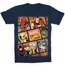 Sötétkék Marvel gyerek rövid ujjú póló - Marvel Comics hősök