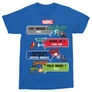 Királykék Bosszúállók férfi rövid ujjú póló - Marvel Heroes 8bit