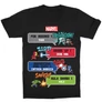 Fekete Bosszúállók gyerek rövid ujjú póló - Marvel Heroes 8bit