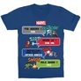 Királykék Bosszúállók gyerek rövid ujjú póló - Marvel Heroes 8bit