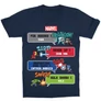 Sötétkék Bosszúállók gyerek rövid ujjú póló - Marvel Heroes 8bit