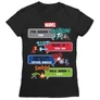 Fekete Bosszúállók női rövid ujjú póló - Marvel Heroes 8bit