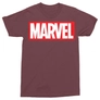 Kép 2/16 - Bordó Marvel logó férfi rövid ujjú póló