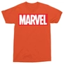 Kép 7/16 - Narancs Marvel logó férfi rövid ujjú póló