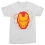 Fehér Bosszúállók Vasember férfi rövid ujjú póló - Iron Man head