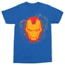 Királykék Bosszúállók Vasember férfi rövid ujjú póló - Iron Man head