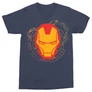 Sötétkék Bosszúállók Vasember férfi rövid ujjú póló - Iron Man head