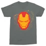 Sötétszürke Bosszúállók Vasember férfi rövid ujjú póló - Iron Man head