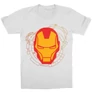 Fehér Bosszúállók Vasember gyerek rövid ujjú póló - Iron Man head