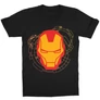 Fekete Bosszúállók Vasember gyerek rövid ujjú póló - Iron Man head