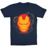 Sötétkék Bosszúállók Vasember gyerek rövid ujjú póló - Iron Man head