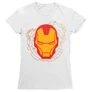 Fehér Bosszúállók Vasember női rövid ujjú póló - Iron Man head