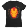 Fekete Bosszúállók Vasember női rövid ujjú póló - Iron Man head