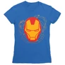 Királykék Bosszúállók Vasember női rövid ujjú póló - Iron Man head