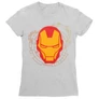 Sportszürke Bosszúállók Vasember női rövid ujjú póló - Iron Man head