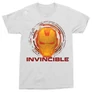 Fehér Bosszúállók Vasember férfi rövid ujjú póló - Invincible