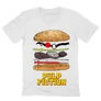 Fehér Ponyvaregény férfi V-nyakú póló - Pulp Fiction burger
