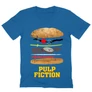 Királykék Ponyvaregény férfi V-nyakú póló - Pulp Fiction burger