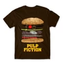 Barna Ponyvaregény férfi rövid ujjú póló - Pulp Fiction burger