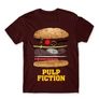Bordó Ponyvaregény férfi rövid ujjú póló - Pulp Fiction burger