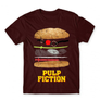 Kép 5/25 - Bordó Ponyvaregény férfi rövid ujjú póló - Pulp Fiction burger