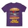 Sötétlila Ponyvaregény férfi rövid ujjú póló - Pulp Fiction burger