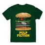 Sötétzöld Ponyvaregény férfi rövid ujjú póló - Pulp Fiction burger