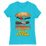 Kép 2/12 - Atollkék Ponyvaregény női rövid ujjú póló - Pulp Fiction burger