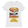 Fehér Ponyvaregény női rövid ujjú póló - Pulp Fiction burger