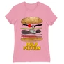 Világos rózsaszín Ponyvaregény női rövid ujjú póló - Pulp Fiction burger